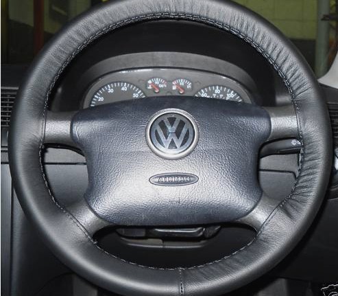 VW Passat Golf 4 schwarz Echtleder Lenkrad Abdeckungen Nähte Anpassen Haut  Anpassen