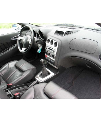 copy of Alfa Mito black leather gearshift and handbrake gaiter + red embroidery