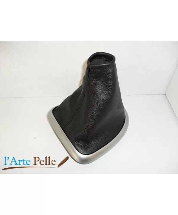 real black leather gear shift gaiter for nissan qashqai with stitching