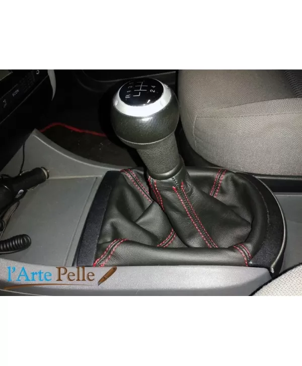 Seat Ibiza 6L real black leather gearshift gaiter