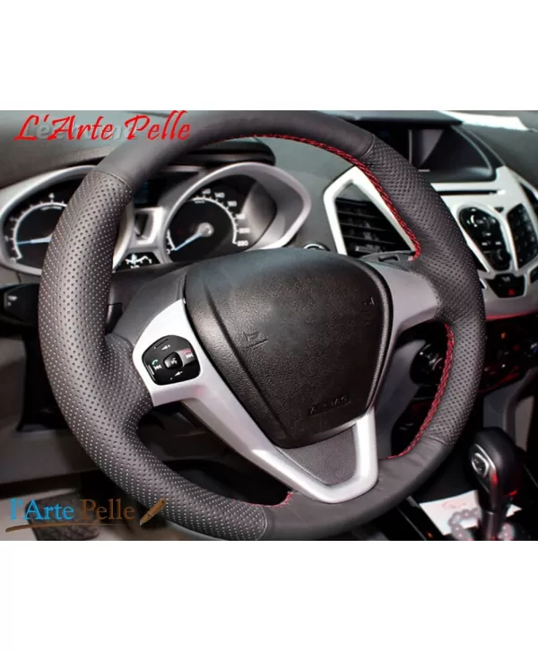 rivestimento copri volante in vera pelle Fiesta Mk6 VI Cuciture  Personalizza Pelle Personalizza
